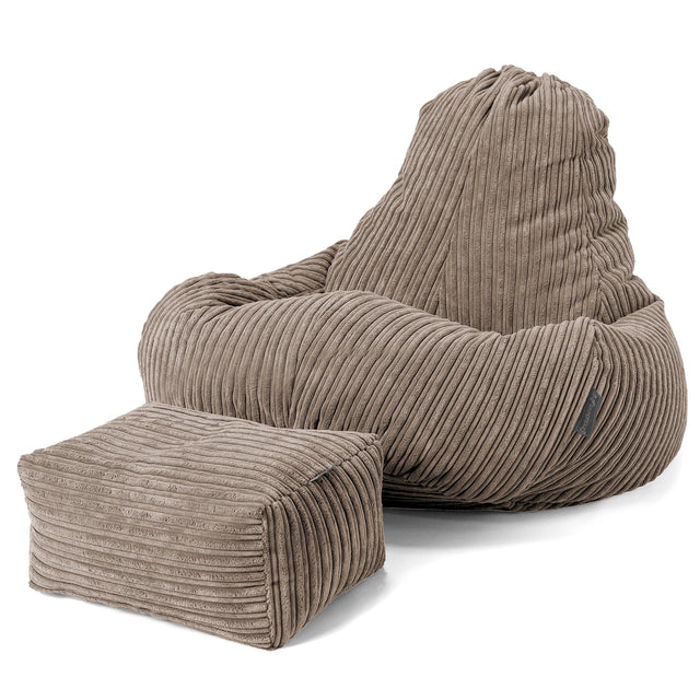 Ultra Lux Gaming Bean Bag Chair - Cord Dovetail Grey 02