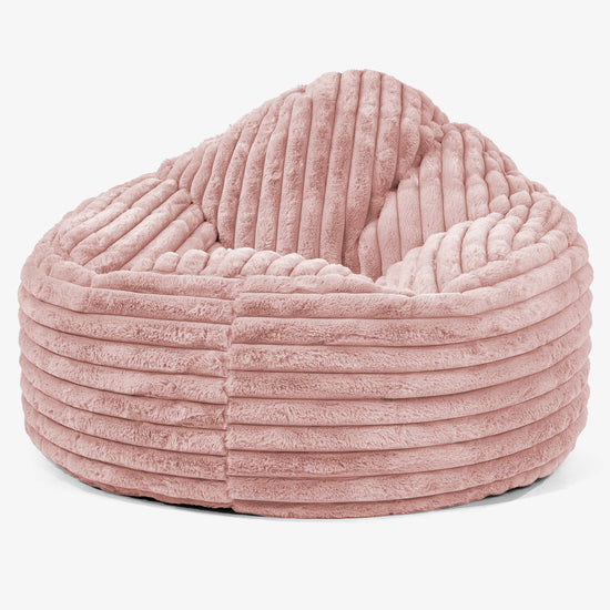 Archi Bean Bag Chair - Ultra Plush Cord Dusty Pink 01
