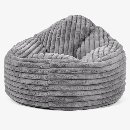 Archi Bean Bag Chair - Ultra Plush Cord Grey 01