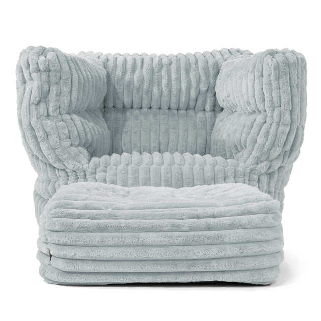 Albert Bean Bag Armchair 2.0 - Ultra Plush Cord Duck Egg Blue 02