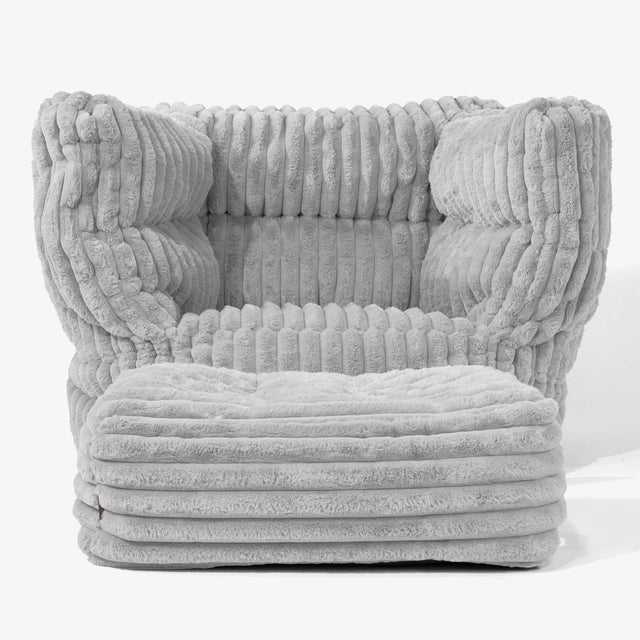 Albert Bean Bag Armchair 2.0 - Ultra Plush Cord Grey 02