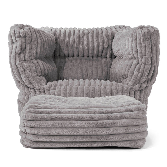 Albert Bean Bag Armchair 2.0 - Ultra Plush Cord Grey 02