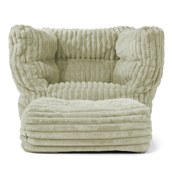 Albert Bean Bag Armchair 2.0 - Ultra Plush Cord Sage Green 02
