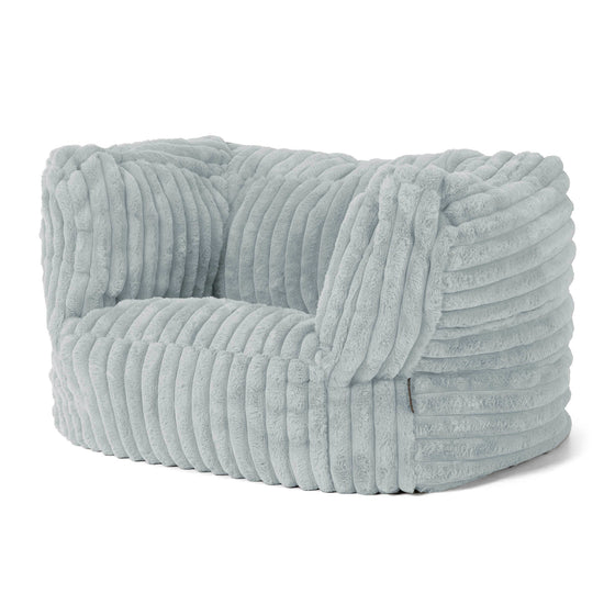 Albert Bean Bag Armchair - Ultra Plush Cord Duck Egg Blue 03