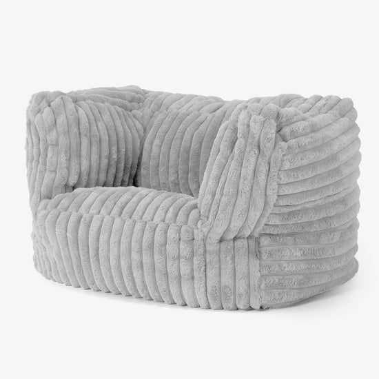 Albert Bean Bag Armchair - Ultra Plush Cord Grey 03