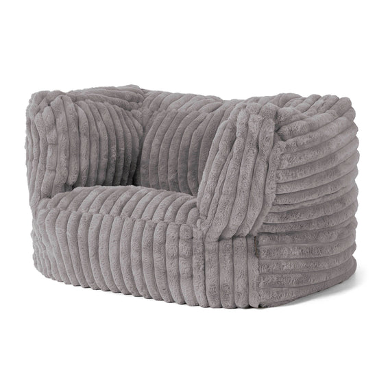 Albert Bean Bag Armchair - Ultra Plush Cord Grey 03