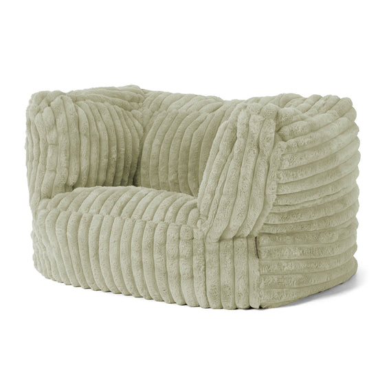 Albert Bean Bag Armchair - Ultra Plush Cord Sage Green 03
