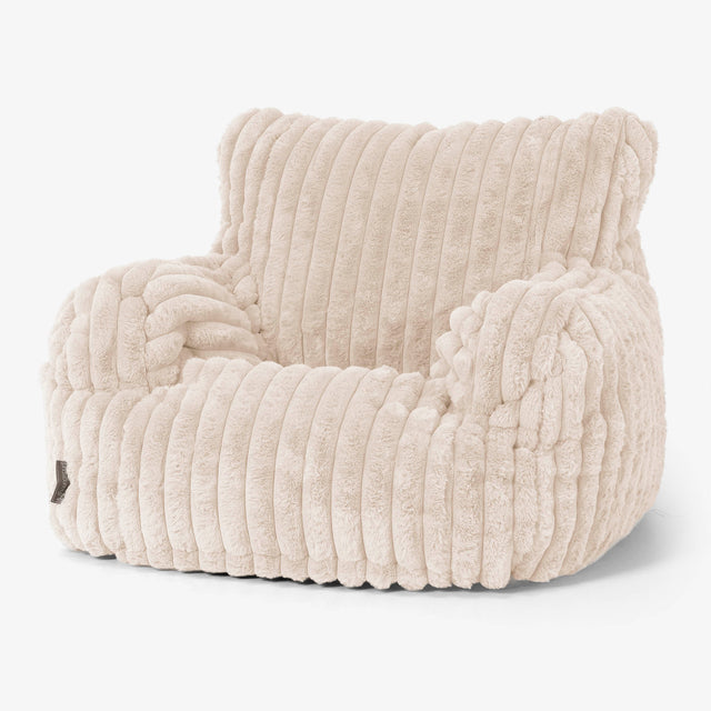 Josephine Bean Bag Armchair - Ultra Plush Cord Cream 01