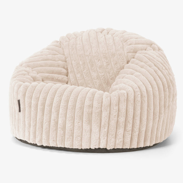 Classic Bean Bag Chair - Ultra Plush Cord Cream 01