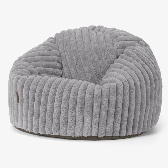 Classic Bean Bag Chair - Ultra Plush Cord Grey 01