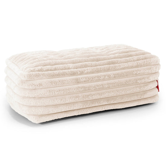 Large Footstool - Ultra Plush Cord Cream 01