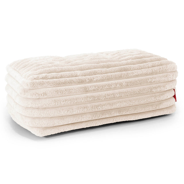 Large Footstool - Ultra Plush Cord Cream 01