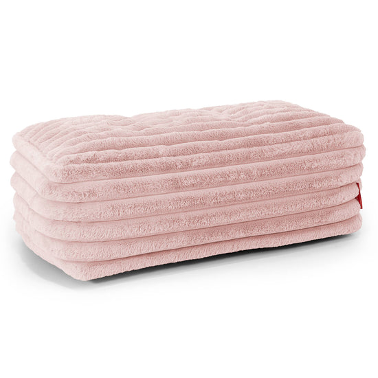 Large Footstool - Ultra Plush Cord Dusty Pink 01