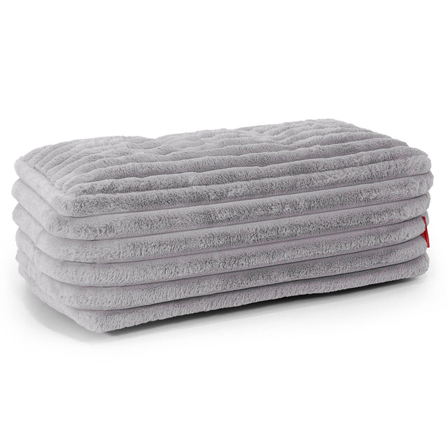 Large Footstool - Ultra Plush Cord Grey 01