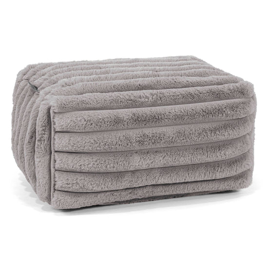 Small Footstool - Ultra Plush Cord Grey 01