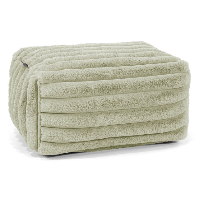 Small Footstool - Ultra Plush Cord Sage Green 01