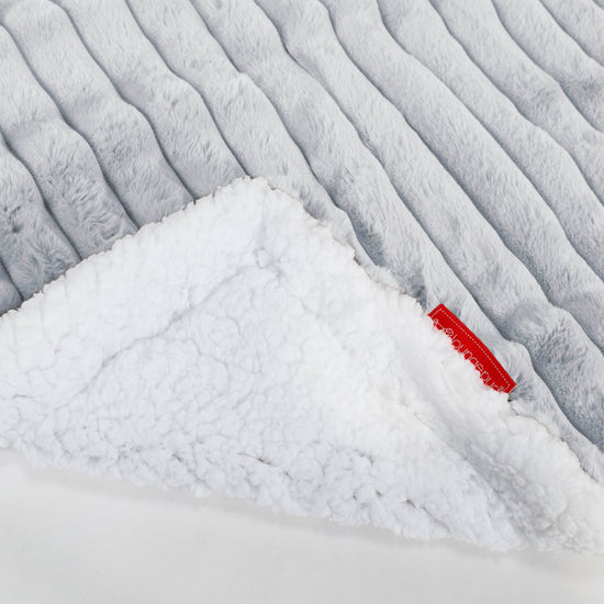 Sherpa Throw / Blanket - Ultra Plush Cord Duck Egg Blue 01