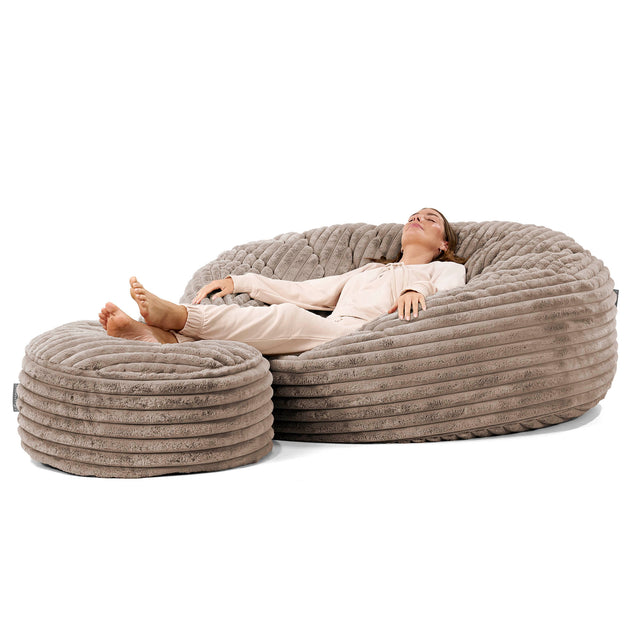 Mega Mammoth Bean Bag Sofa - Ultra Plush Cord Minky