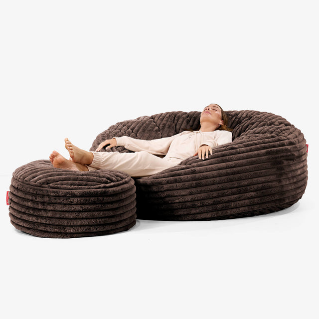 Mega Mammoth Bean Bag Sofa - Ultra Plush Cord Sable
