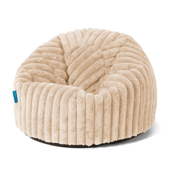 Classic Kids Bean Bag Chair 1-5 yr - Ultra Plush Cord Cream 01
