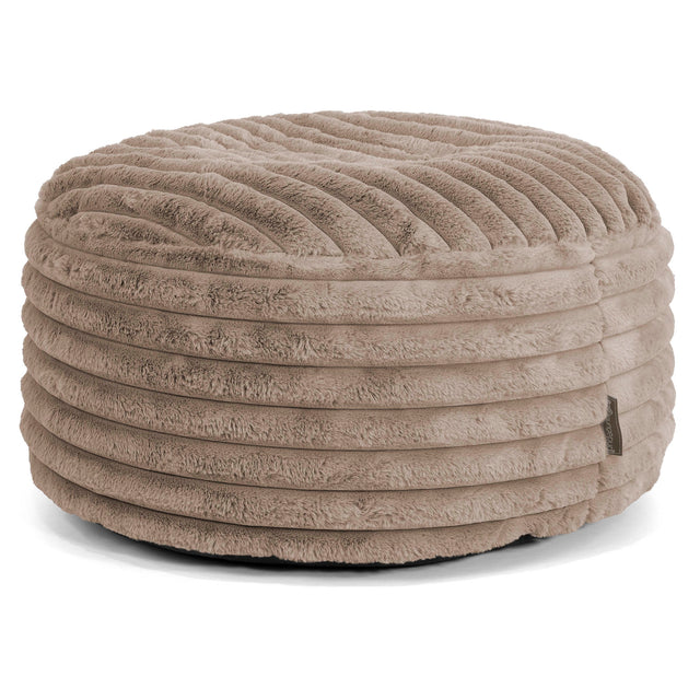 Large Round Pouffe - Ultra Plush Cord Minky 01