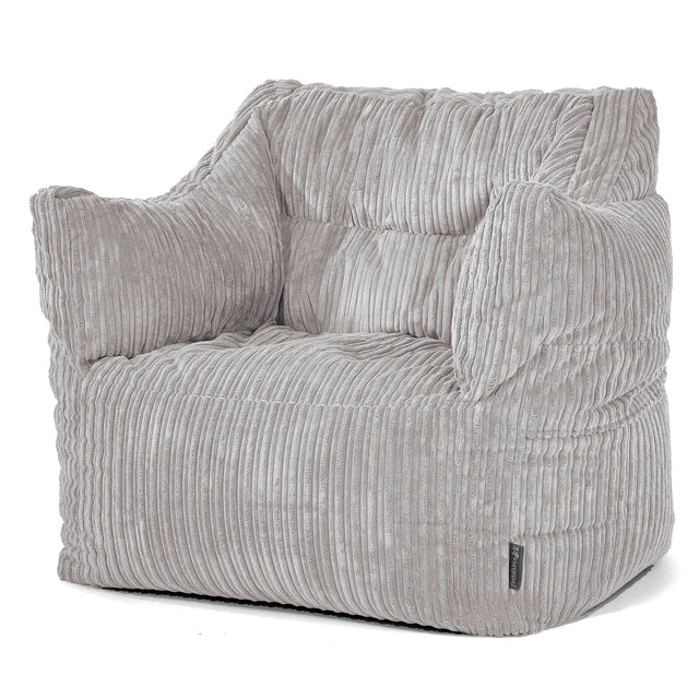 Victor Bean Bag Armchair - Cord Aluminium Silver 01