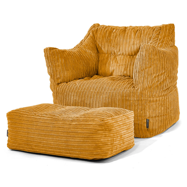 Victor Bean Bag Armchair - Cord Golden Honey 02