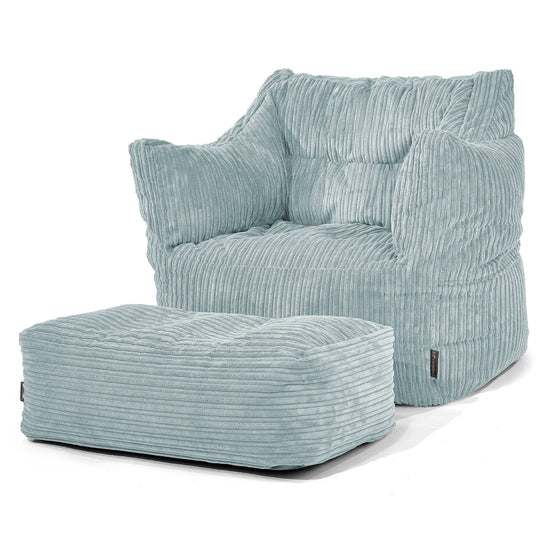 Victor Bean Bag Armchair - Cord Mint Green 02