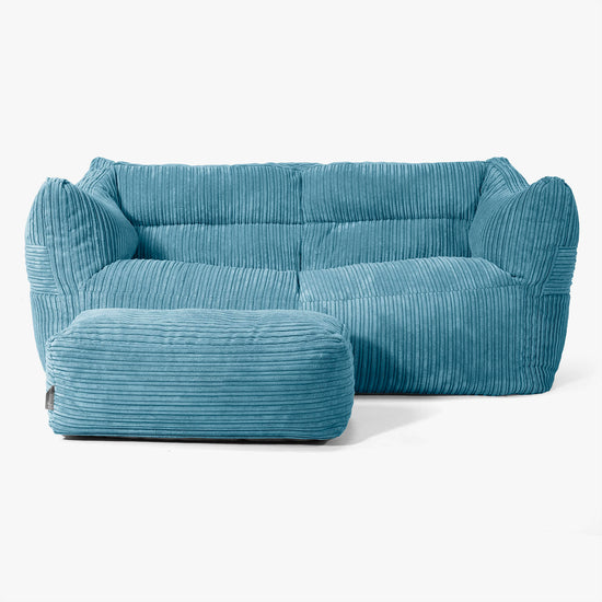Victor Sofa Bean Bag - Cord Aegean Blue 02