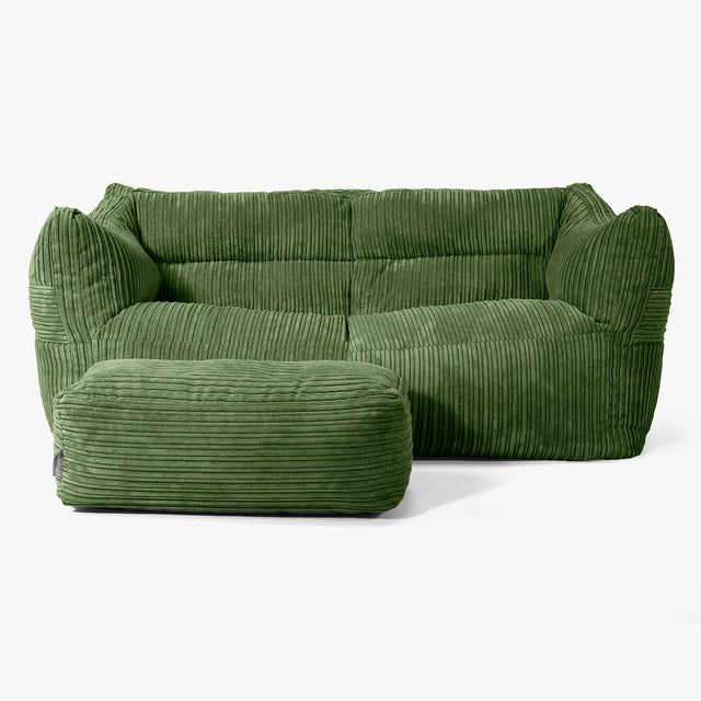 Victor Sofa Bean Bag - Cord Forest Green 02