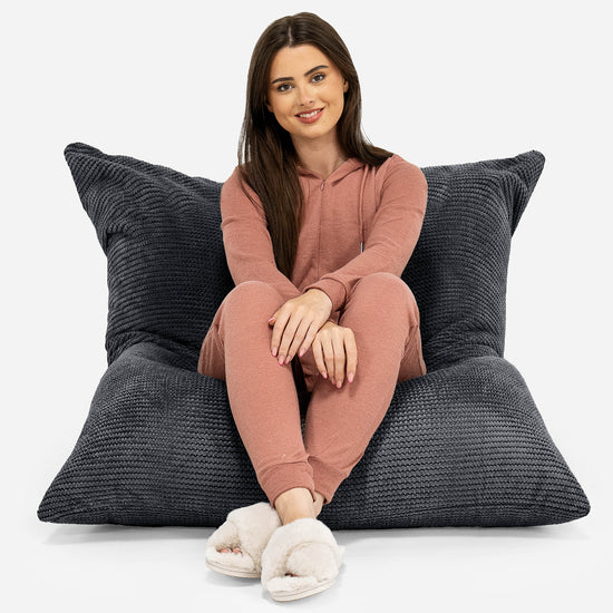 XL Pillow Bean Bag - Pom Pom Black 02