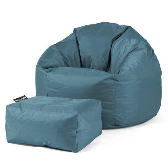 Outdoor Classic Bean Bag Chair - SmartCanvas™ Petrol Blue 02