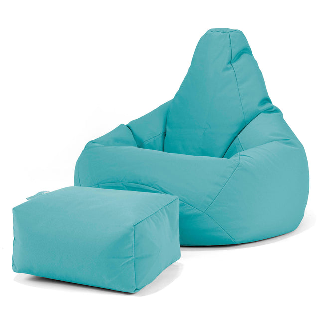 SoleiStorm™ Ultra 2000 h+ Outdoor Highback Bean Bag Chair - Olefin Aqua 01