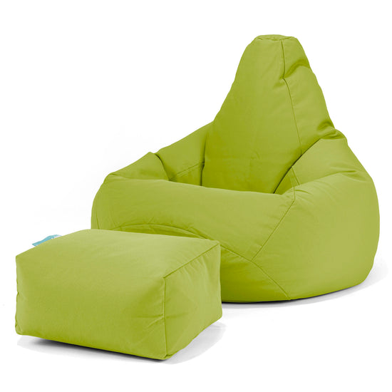 SoleiStorm™ Ultra 2000 h+ Outdoor Highback Bean Bag Chair - Olefin Lime Green 01