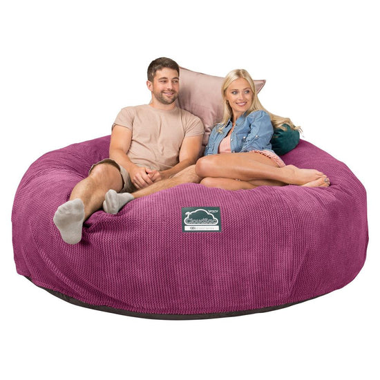 CloudSac 3000 XXL King Sized Memory Foam Beanbag Sofa - Pom Pom Pink 05