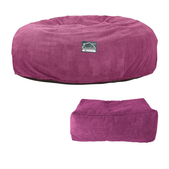CloudSac 3000 XXL King Sized Memory Foam Beanbag Sofa - Pom Pom Pink 08
