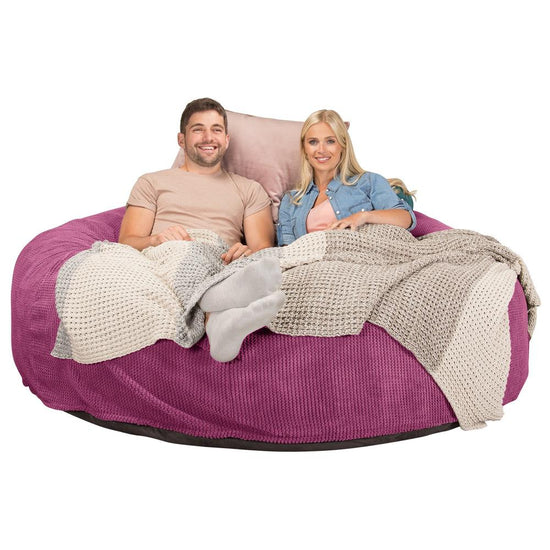 CloudSac 3000 XXL King Sized Memory Foam Beanbag Sofa - Pom Pom Pink 03
