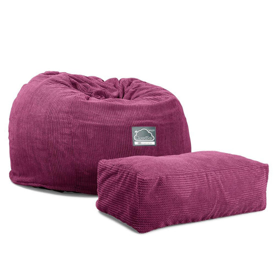 CloudSac 510 XL Large Memory Foam Beanbag - Pom Pom Pink 05