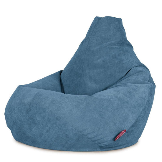 LOUNGE PUG Highback Gaming Bean Bag Chair Bristol Flock Aegean Blue Beanbag UK