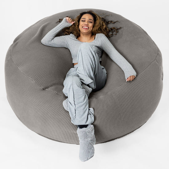 LOUNGE PUG ELLOS KNIT GIANT Bean Bag SOFA MEGA MAMMOTH Beanbag GRAPHITE GREY