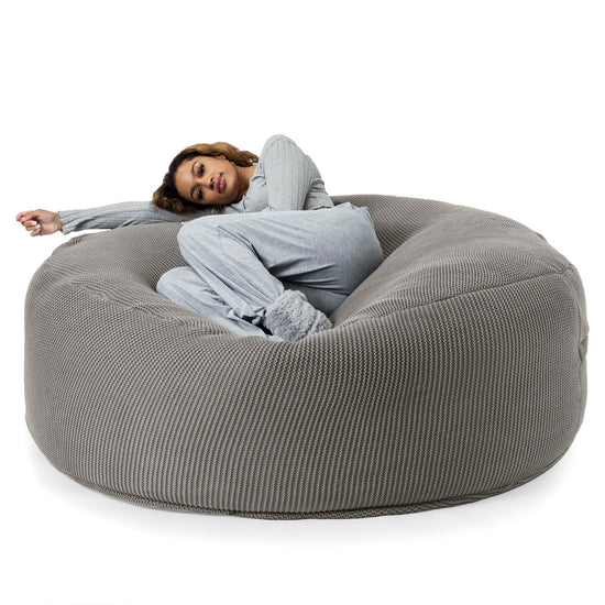 LOUNGE PUG ELLOS KNIT GIANT Bean Bag SOFA MEGA MAMMOTH Beanbag GRAPHITE GREY
