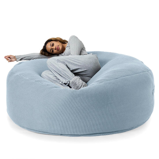 LOUNGE PUG ELLOS KNIT GIANT Bean Bag SOFA MEGA MAMMOTH Beanbag MISTY BLUE