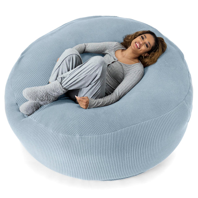 LOUNGE PUG ELLOS KNIT GIANT Bean Bag SOFA MEGA MAMMOTH Beanbag MISTY BLUE