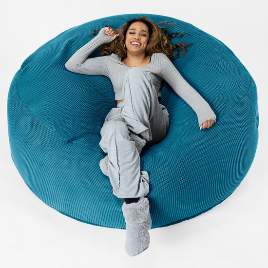 LOUNGE PUG ELLOS KNIT GIANT Bean Bag SOFA MEGA MAMMOTH Beanbag PETROL BLUE