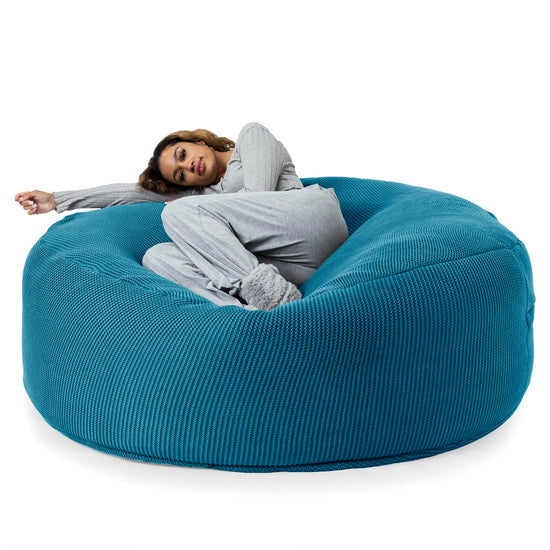 LOUNGE PUG ELLOS KNIT GIANT Bean Bag SOFA MEGA MAMMOTH Beanbag PETROL BLUE