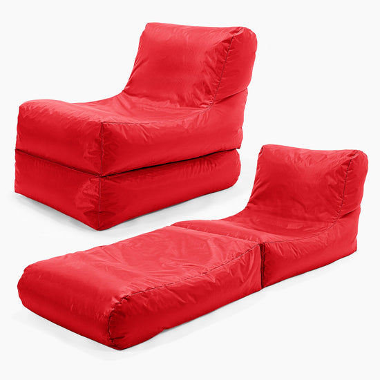 2 in 1 Garden Sun Lounger Bean Bag - SmartCanvas™ Red 01