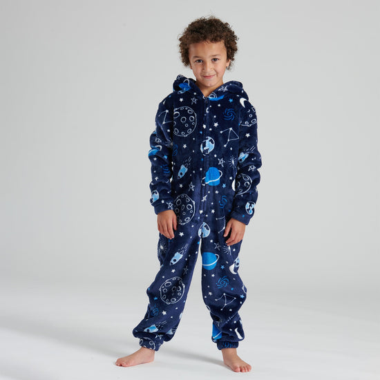 Children's Space Printed Fleece Onesie 01