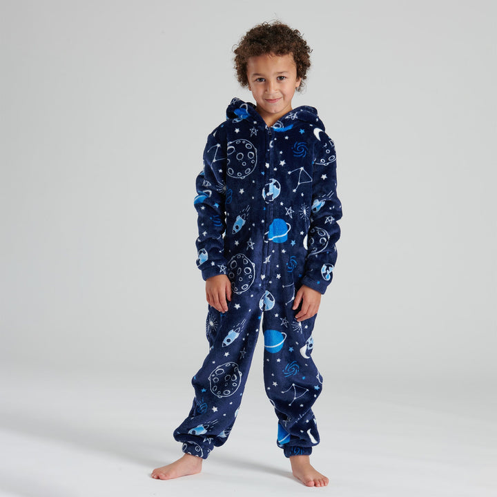 Children's Space Printed Fleece Onesie 01