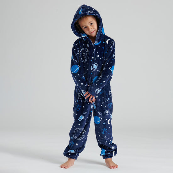 Children's Space Printed Fleece Onesie 02