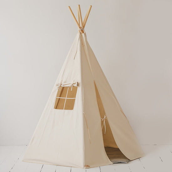 Children's Cream Indoor Teepee Tent 02
